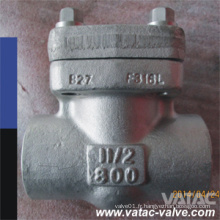 Fin de filetage 800lb Valve de retenue en acier forgé